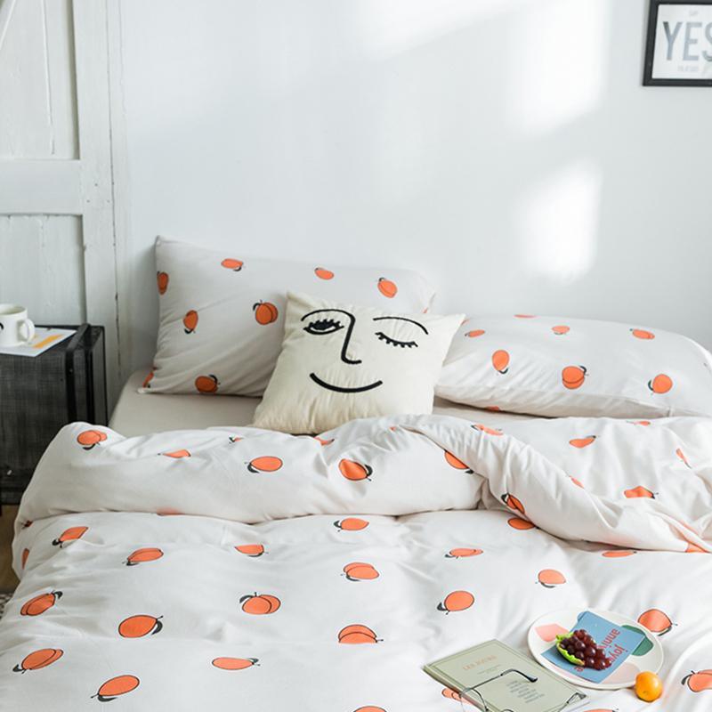 CA058 Linen Duvet Cover + Bed Sheet + 2 Pillowcases, King, More Patterns Available