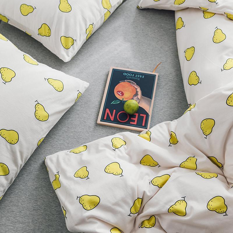 CA058 Linen Duvet Cover + Bed Sheet + 2 Pillowcases, King, More Patterns Available