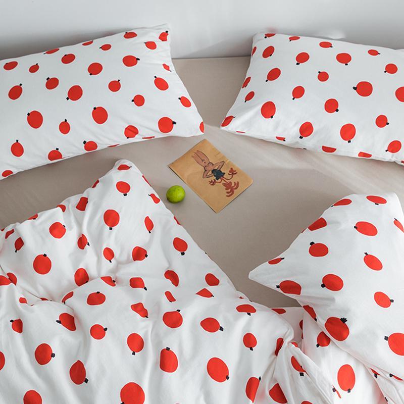 CA058 Linen Duvet Cover + Bed Sheet + 2 Pillowcases, King, More Patterns Available