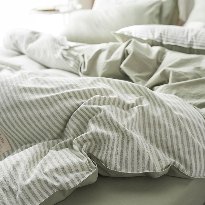 CA098 Linen Duvet Cover + Bed Sheet + 2 Pillowcases, King, More Patterns Available