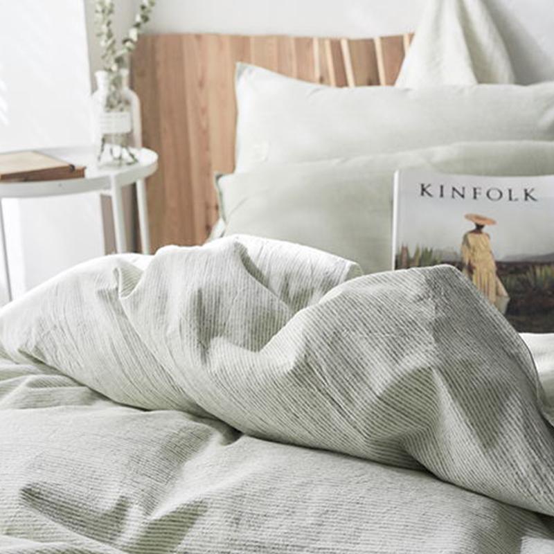 CA098 Linen Duvet Cover + Bed Sheet + 2 Pillowcases, King, More Patterns Available