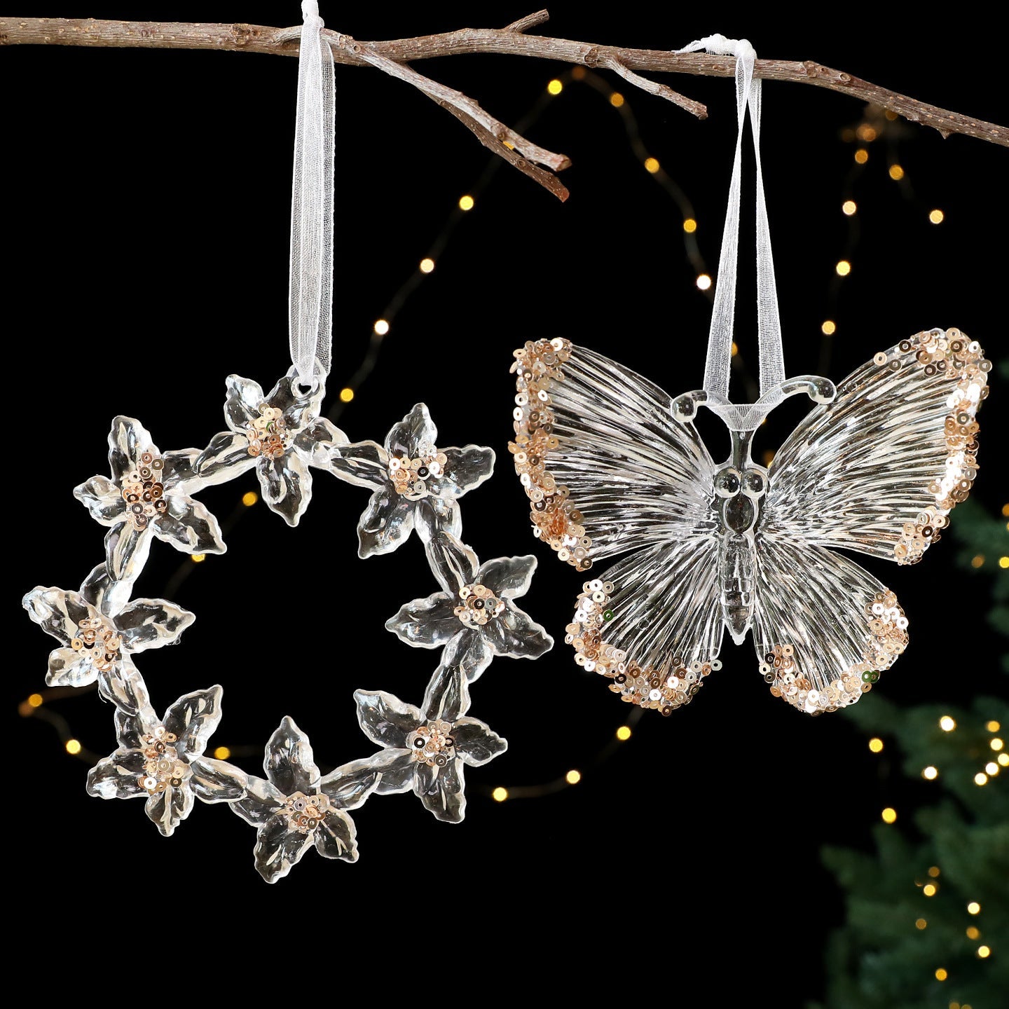 Christmas Decorations Sequined Acrylic Pendant