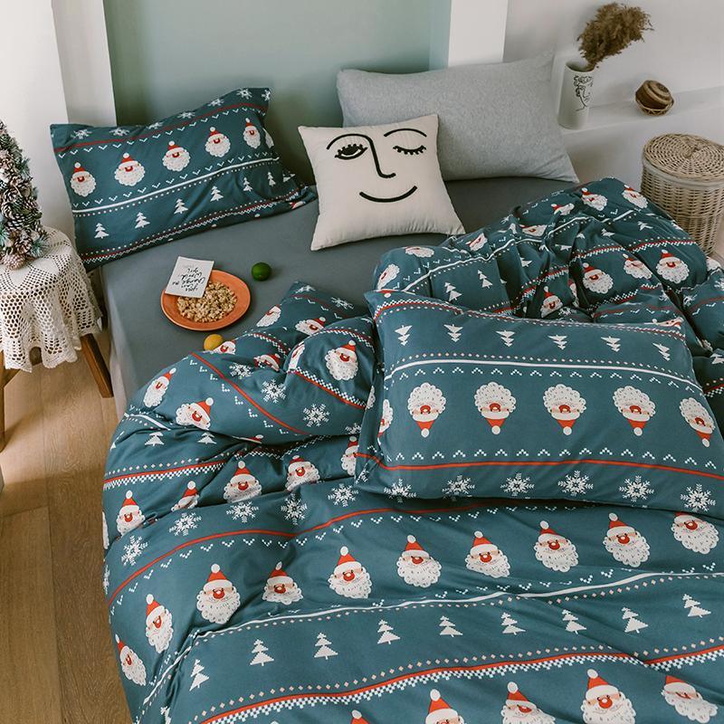 CA414 Cotton Duvet Cover + Bed Sheet + 2 Pillowcases, King, More Patterns Available