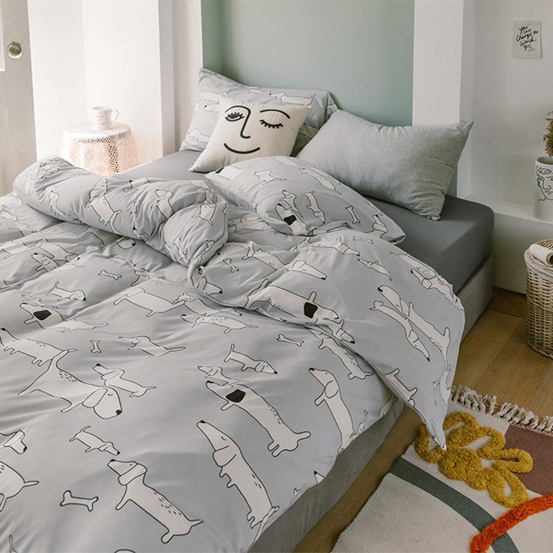 CA414 Cotton Duvet Cover + Bed Sheet + 2 Pillowcases, King, More Patterns Available