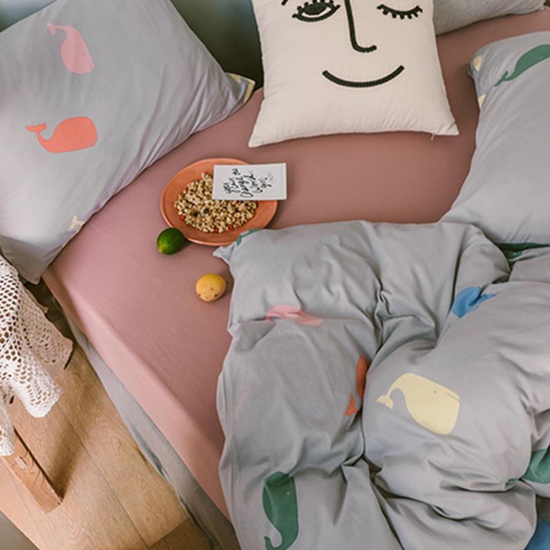 CA414 Cotton Duvet Cover + Bed Sheet + 2 Pillowcases, King, More Patterns Available