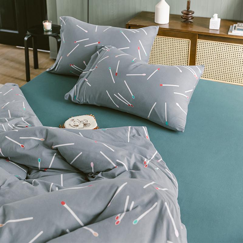 CA414 Cotton Duvet Cover + Bed Sheet + 2 Pillowcases, King, More Patterns Available