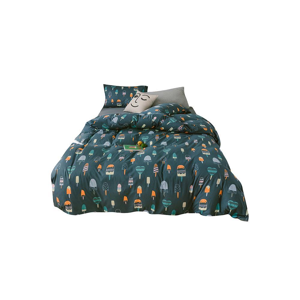 CA414 Cotton Duvet Cover + Bed Sheet + 2 Pillowcases, King, More Patterns Available