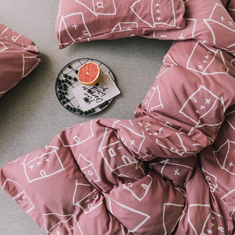 CA514 Cotton Duvet Cover + Bed Sheet + 2 Pillowcases, King, More Patterns Available
