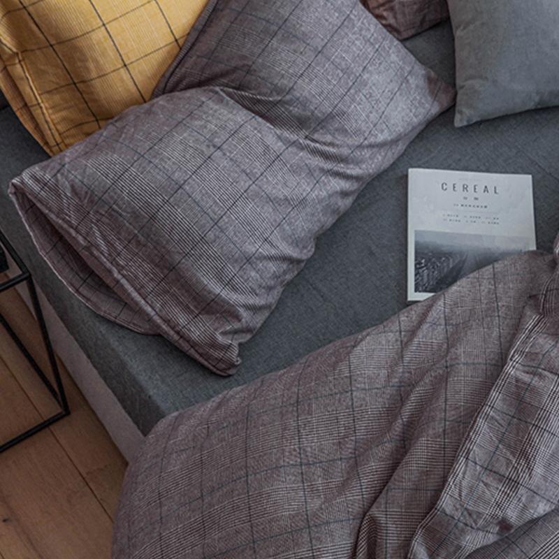 CA714 Linen Duvet Cover + Bed Sheet + 2 Pillowcases, King, More Patterns Available
