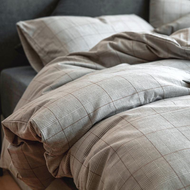 CA714 Linen Duvet Cover + Bed Sheet + 2 Pillowcases, King, More Patterns Available