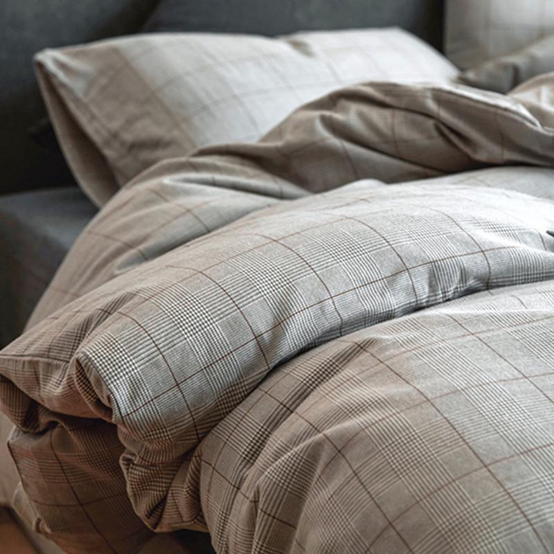 CA714 Linen Duvet Cover + Bed Sheet + 2 Pillowcases, King, More Patterns Available