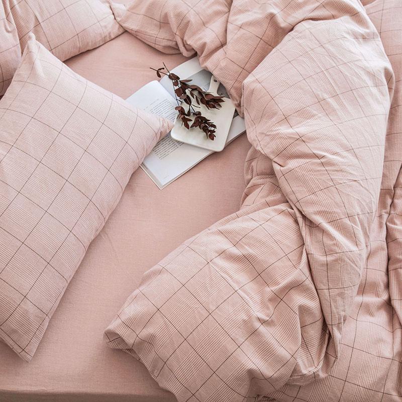 CA714 Linen Duvet Cover + Bed Sheet + 2 Pillowcases, King, More Patterns Available