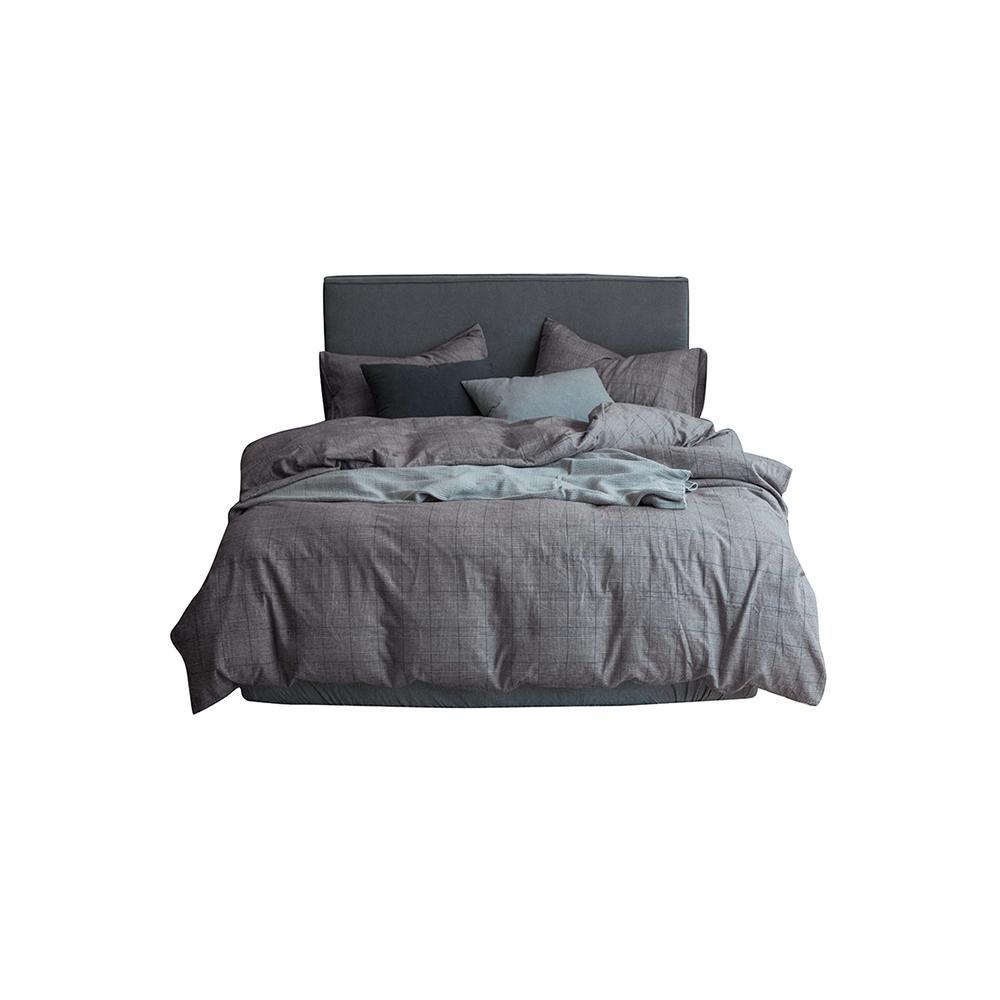 CA714 Linen Duvet Cover + Bed Sheet + 2 Pillowcases, King, More Patterns Available