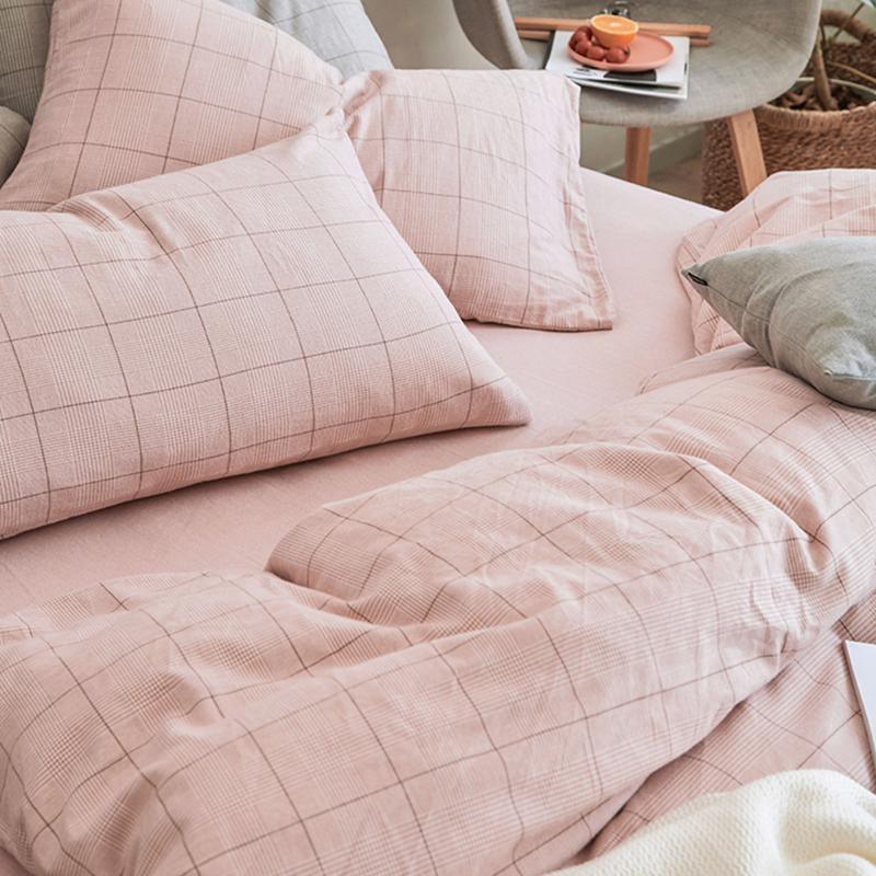 CA714 Linen Duvet Cover + Bed Sheet + 2 Pillowcases, King, More Patterns Available