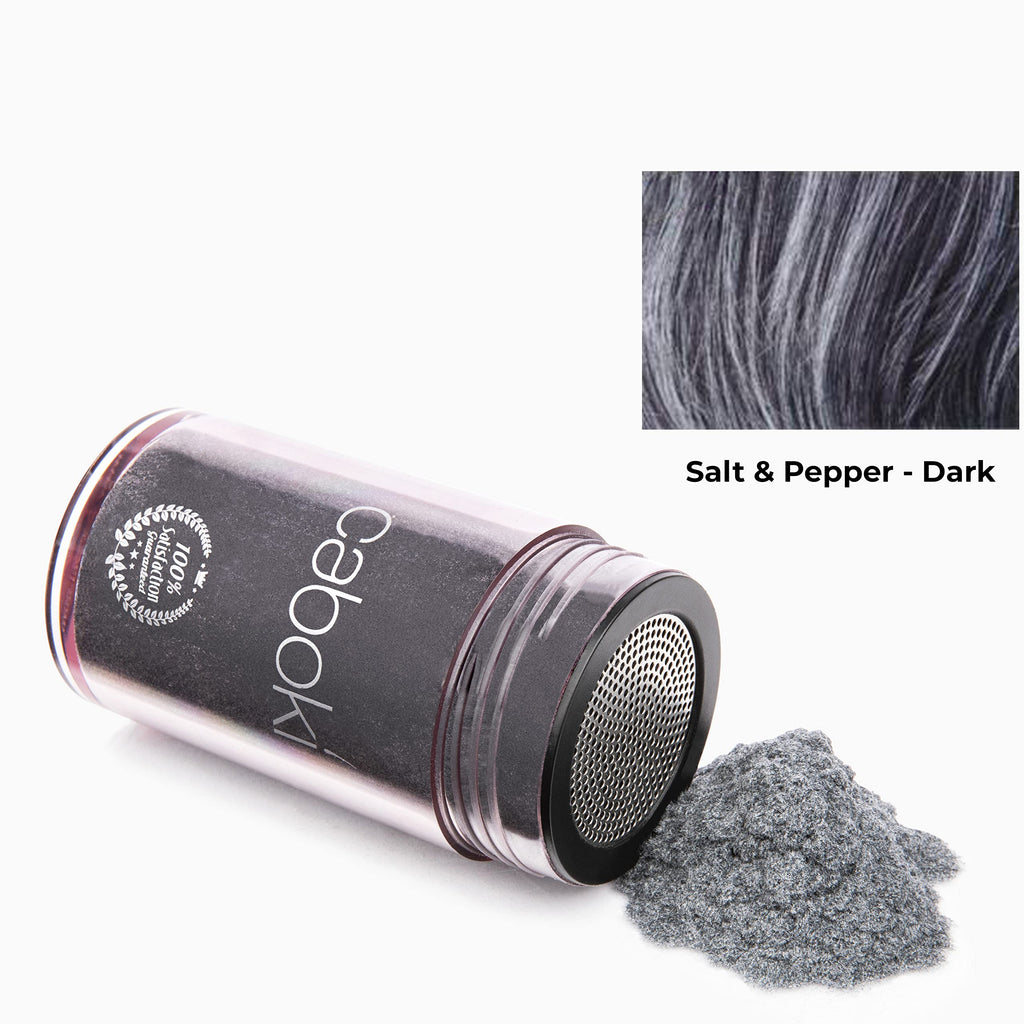 Caboki Hair Loss Concealer – All-Natural Fibers for 10x Fuller Hair (Salt & Pepper-Dark, 30g, 90-Day Supply)