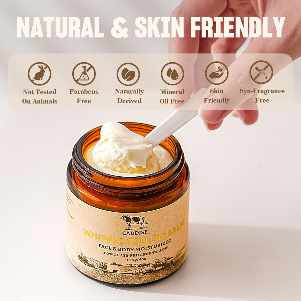 CADDISE Whipped Beef Tallow – Lavender 4 oz Grass-Fed Face & Body Moisturizer