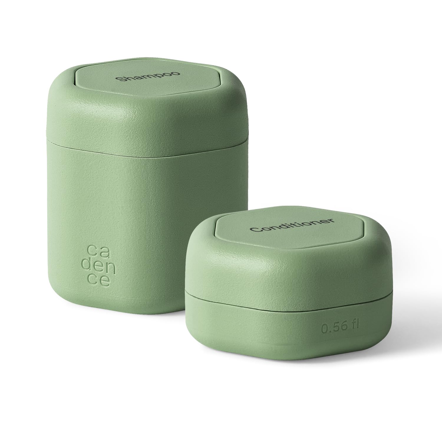 Cadence Travel Containers - 2 Piece Haircare Set | Magnetic TSA-Approved Capsules (Eucalyptus)