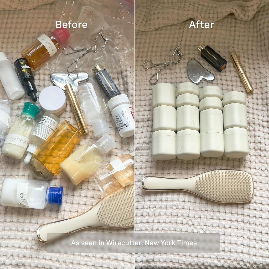 Cadence Travel Containers - 2-Piece Body Care Capsule Set | Magnetic, Leak-Proof TSA Travel Bottles