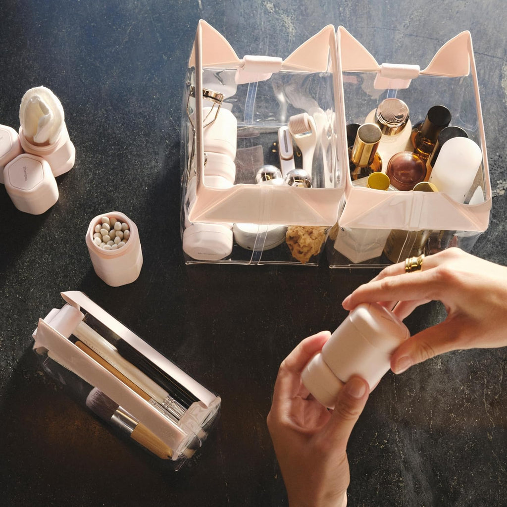 Cadence Travel Containers - 2-Piece Body Care Capsule Set | Magnetic, Leak-Proof TSA Travel Bottles