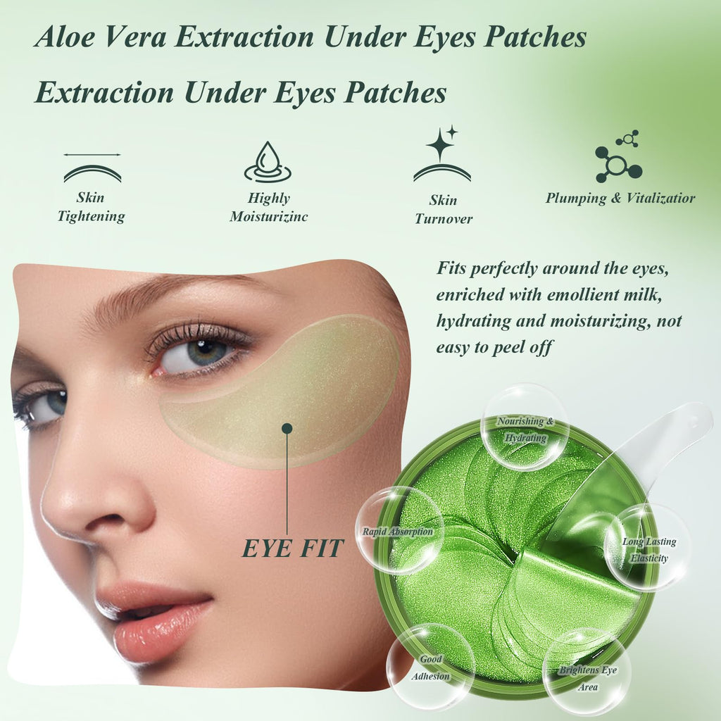 Caewous Under Eye Patches – Puffy Eyes & Dark Circles, Aloe Vera Hydrogel Mask (60 Pcs)
