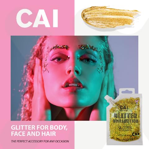 CAI BEAUTY NYC Face, Body & Hair Glitter Gel – Rose (2 Pack)
