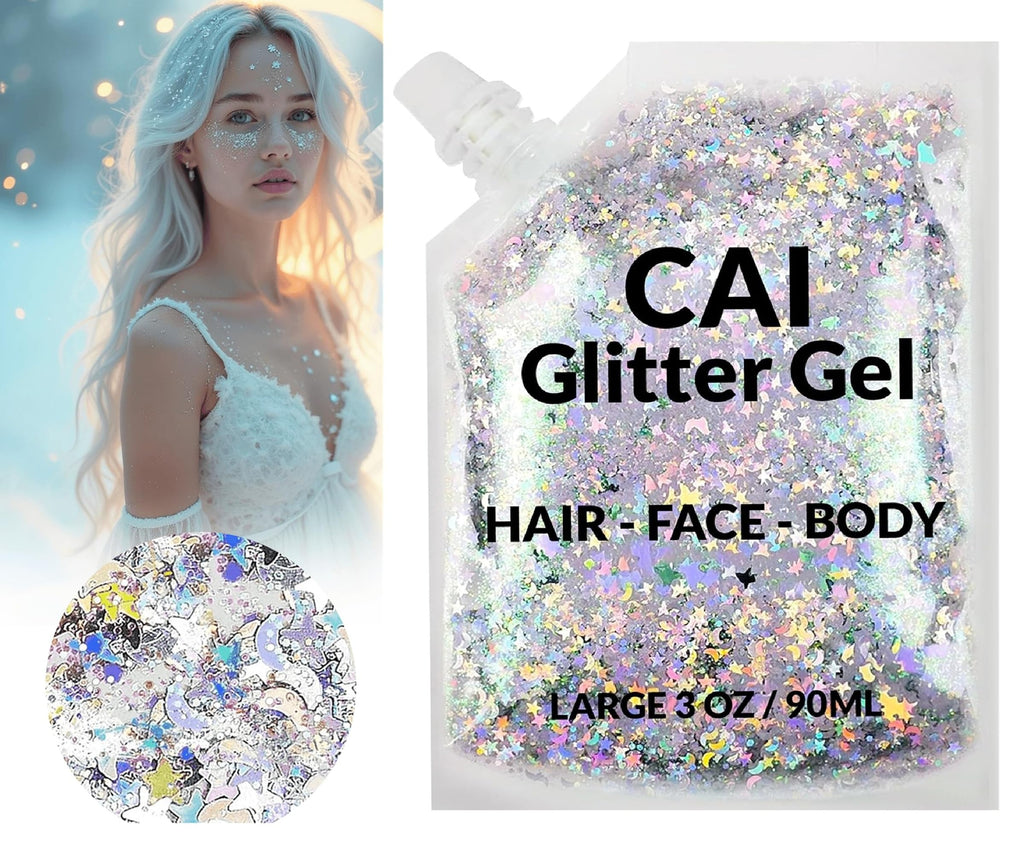 CAI BEAUTY NYC Face, Body & Hair Glitter Gel – Rose (2 Pack)