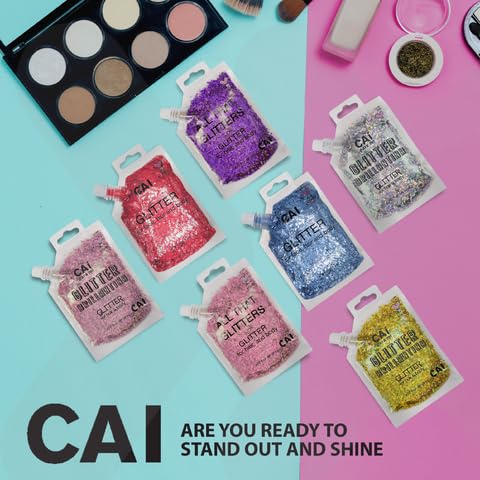 CAI BEAUTY NYC Face, Body & Hair Glitter Gel – Rose (2 Pack)