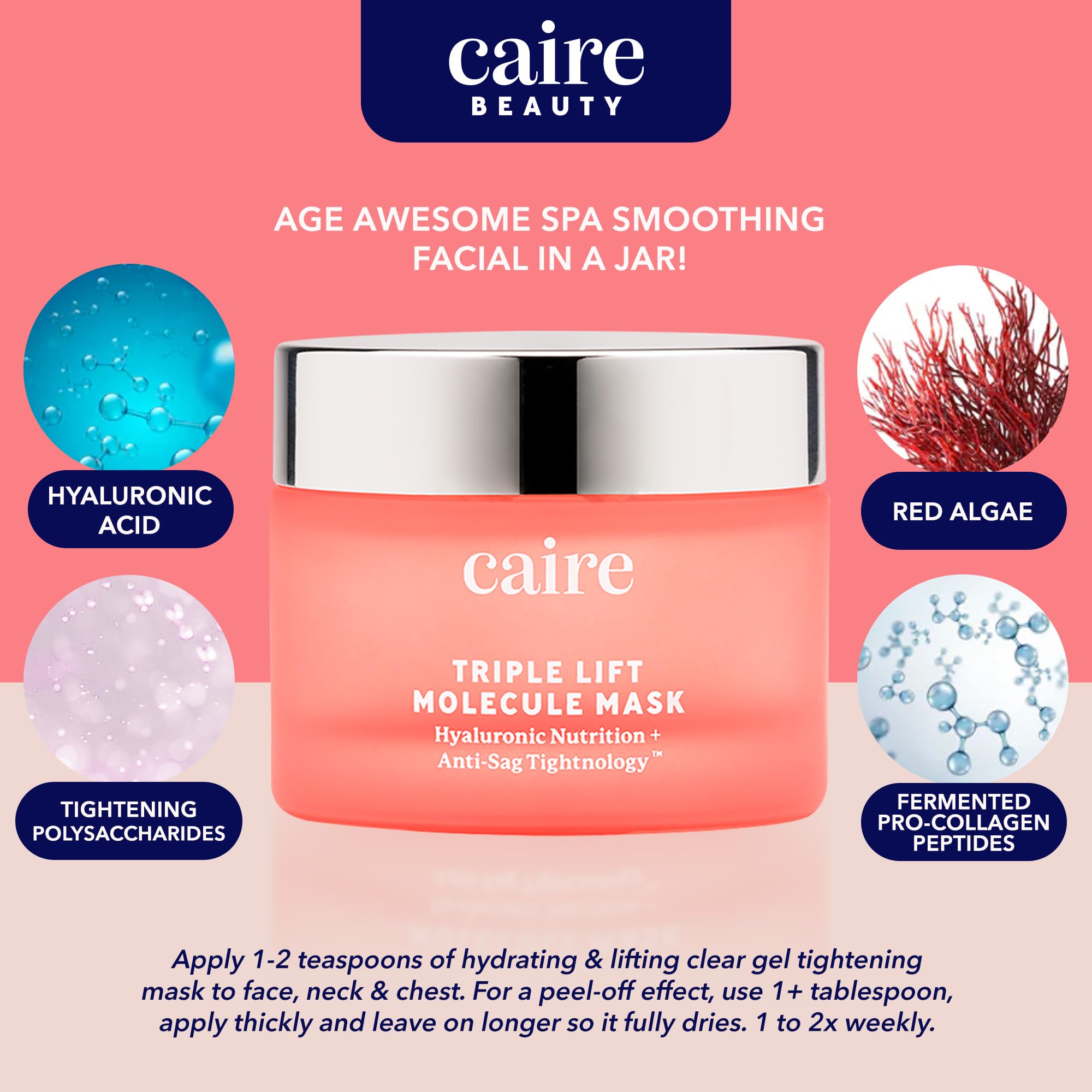 Caire Beauty Hyaluronic Acid Gel Mask — Anti-Aging Face Lift, 15ml
