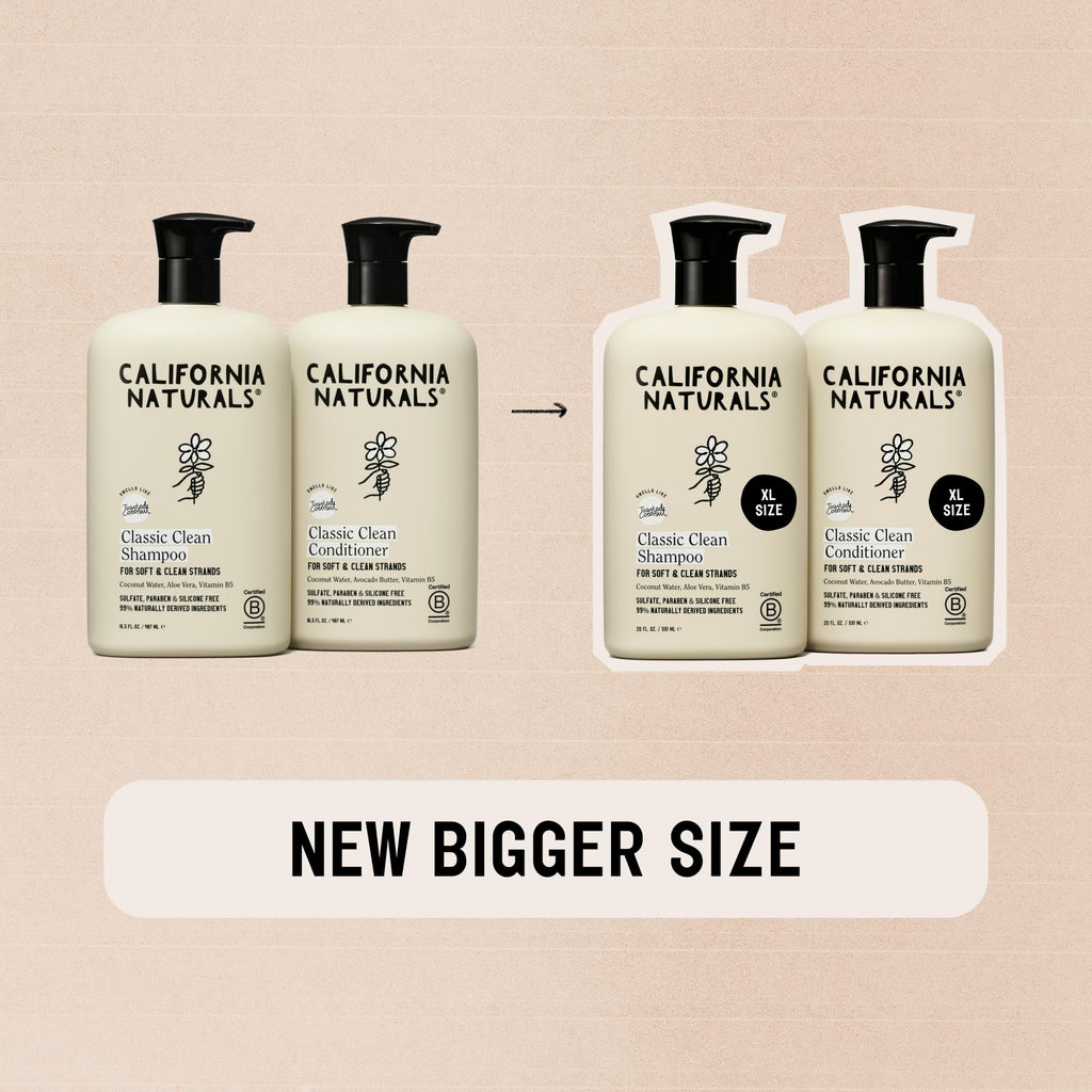 California Naturals Coconut Shampoo & Conditioner Set – 2x20oz, Vegan & Cruelty-Free