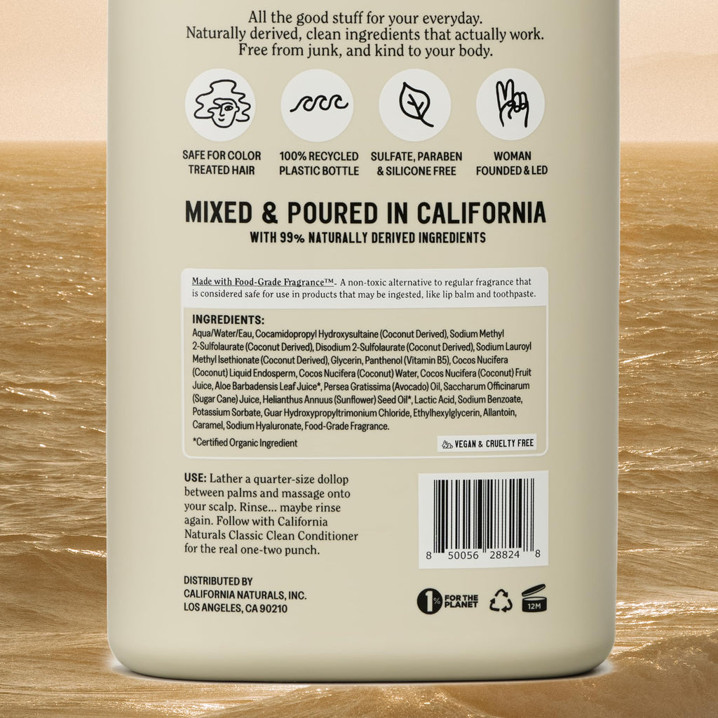 California Naturals Coconut Shampoo — Sulfate Free Gentle Cleanse for All Hair Types
