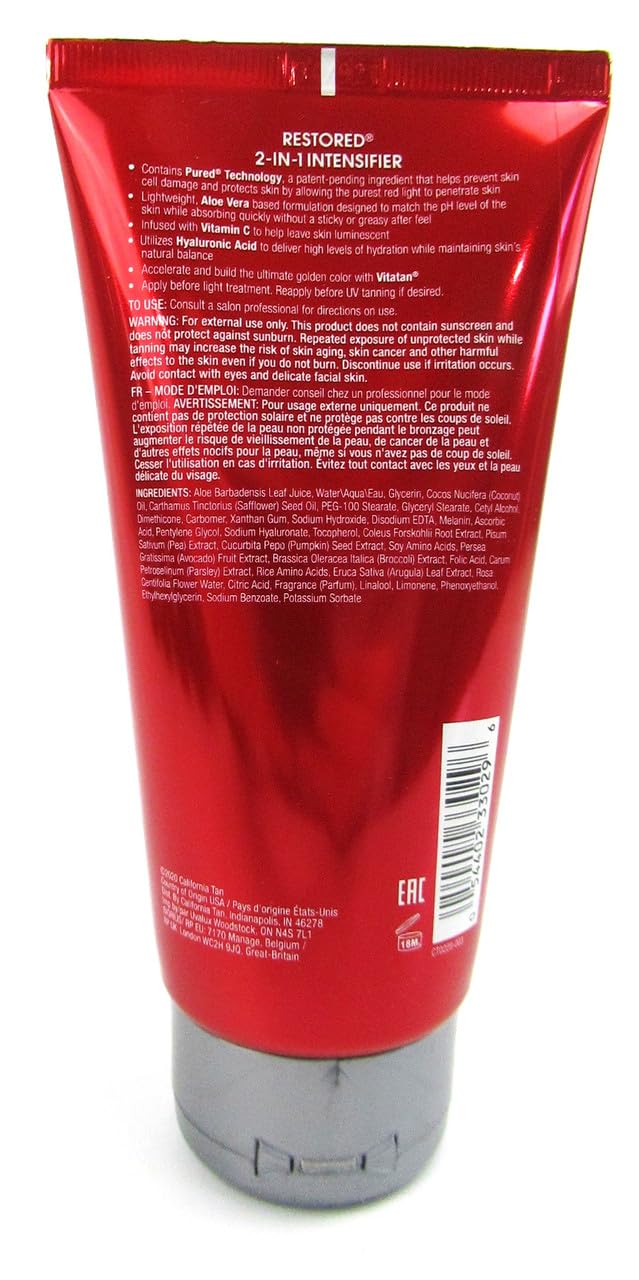 California Tan Restored 2-in-1 Tanning Intensifier & Red Light Therapy Lotion – 6 oz