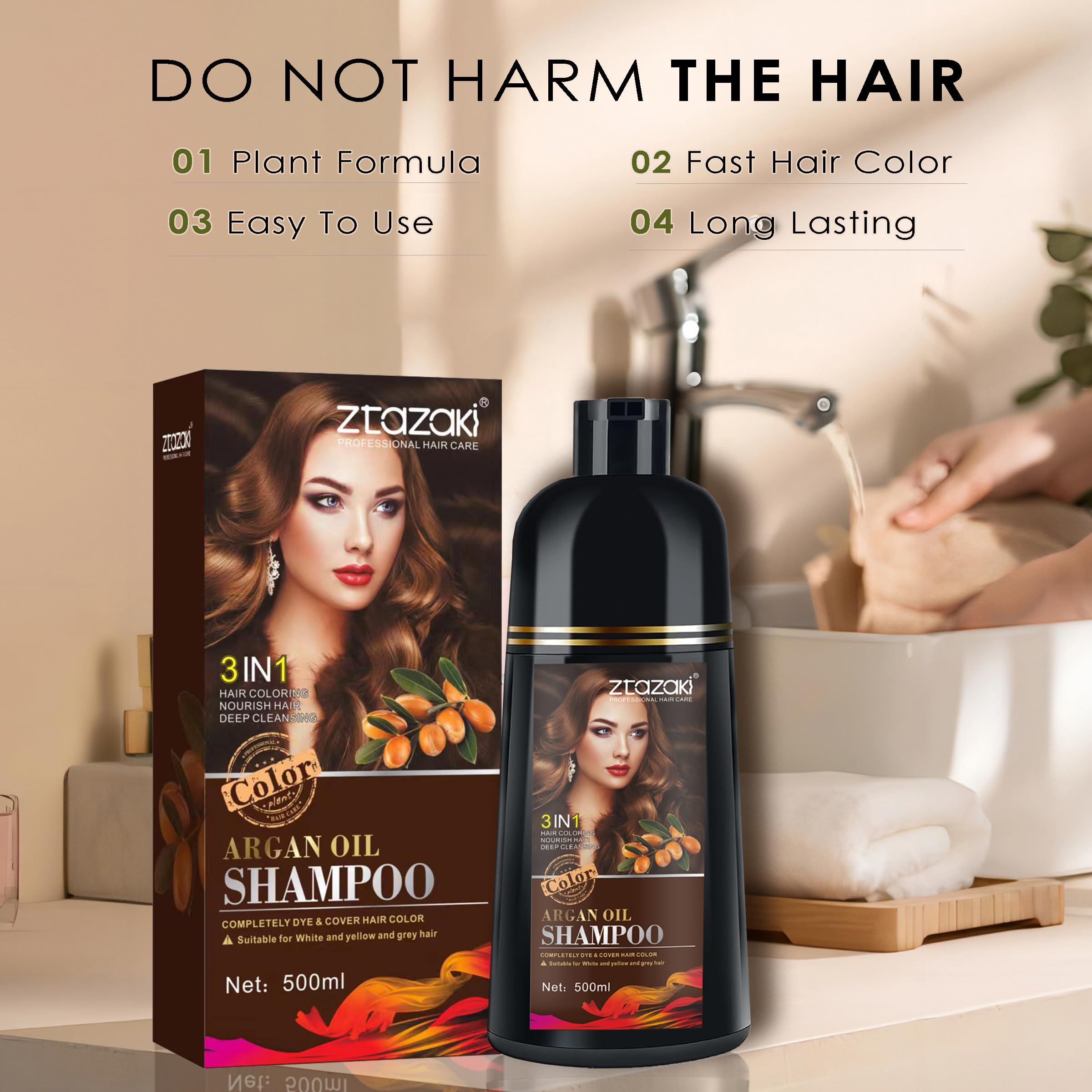 Callmynm Instant Wine Red Hair Dye Shampoo 3-in-1 for Gray Hair | 16.9 fl oz
