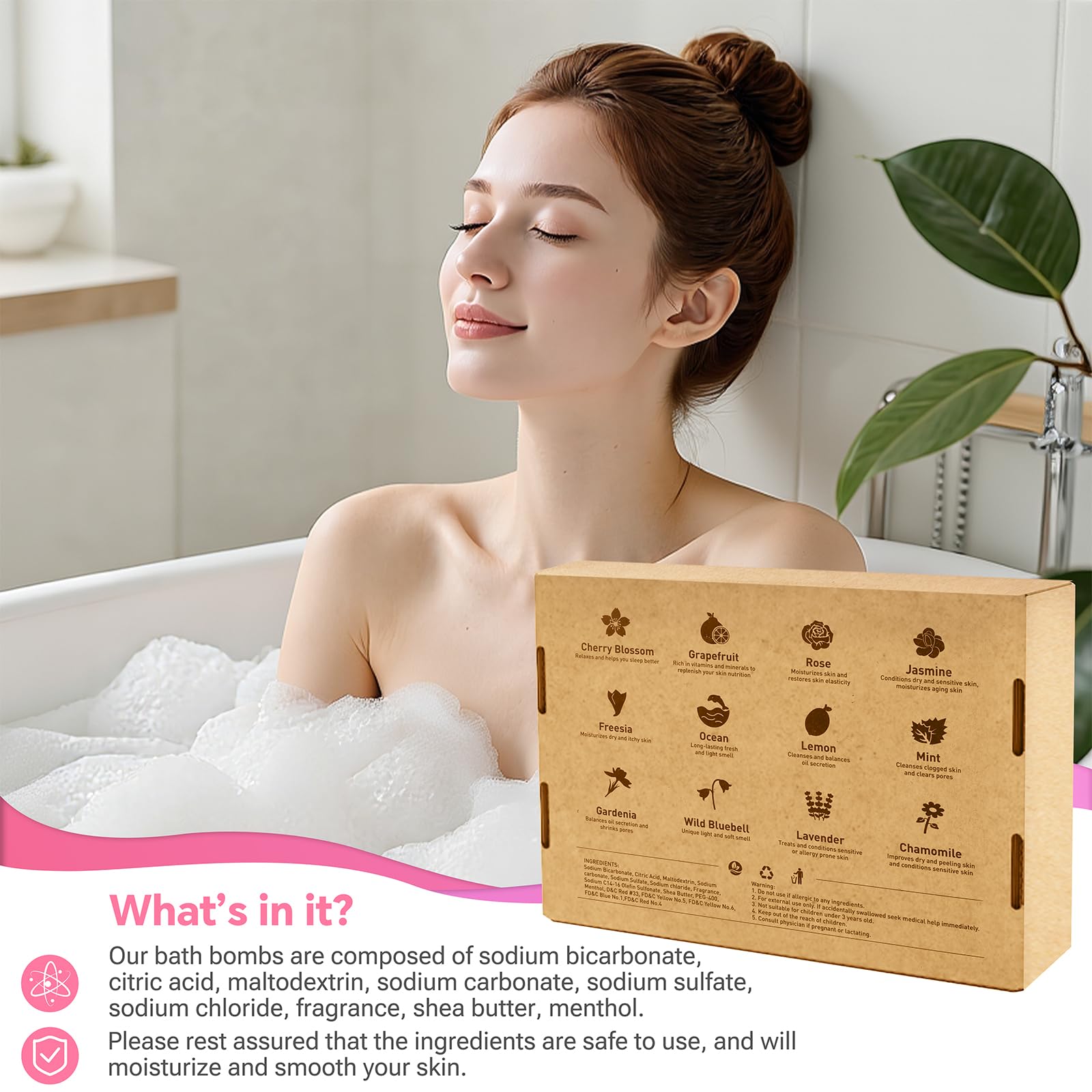 CalmNFiz 12-Piece Bath Bomb Set – Natural Shea Butter Bath Bombs for Women