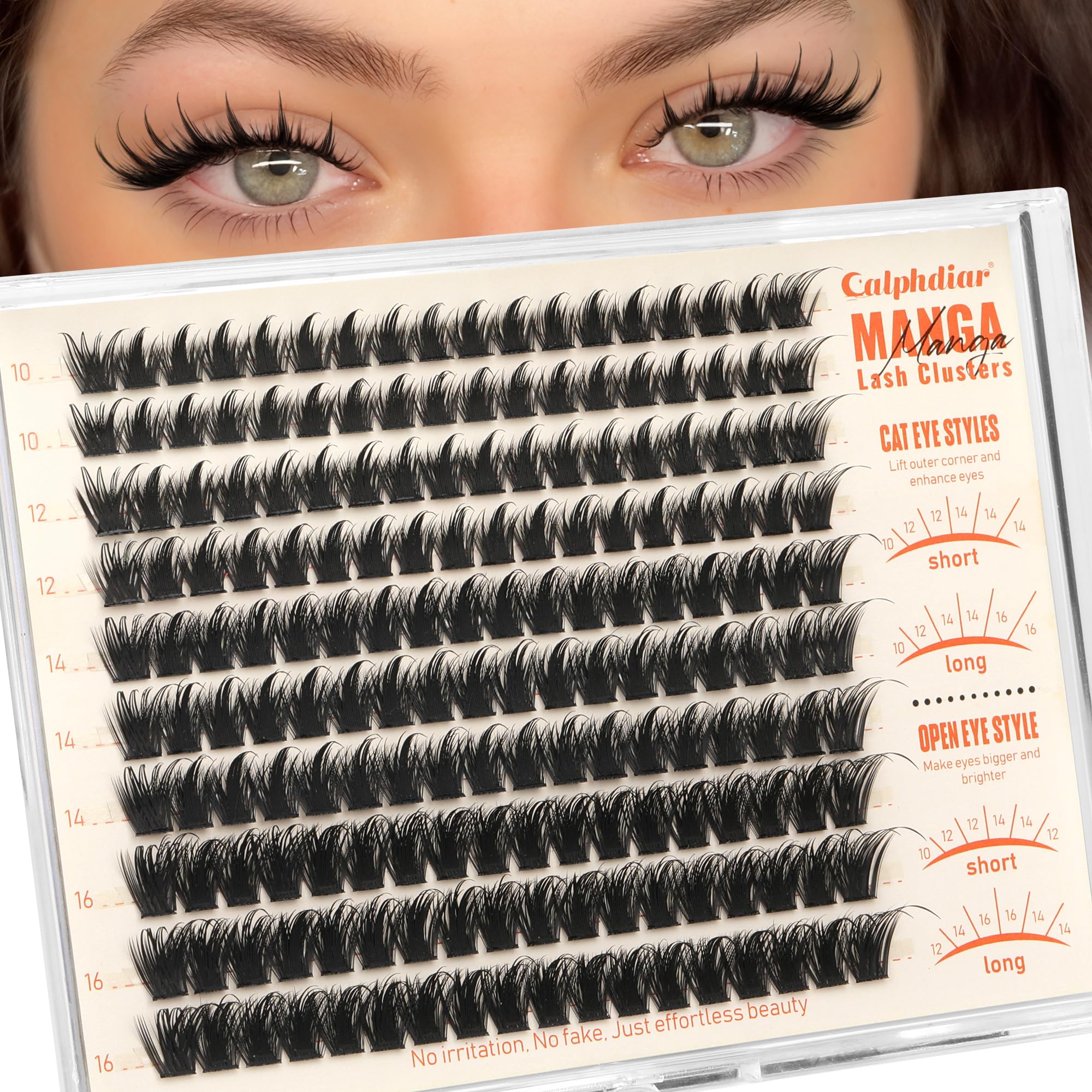 Calphdiar Manga Lash Clusters – Natural Spiky Eyelash Extensions for Cat Eye & Open Eye Looks