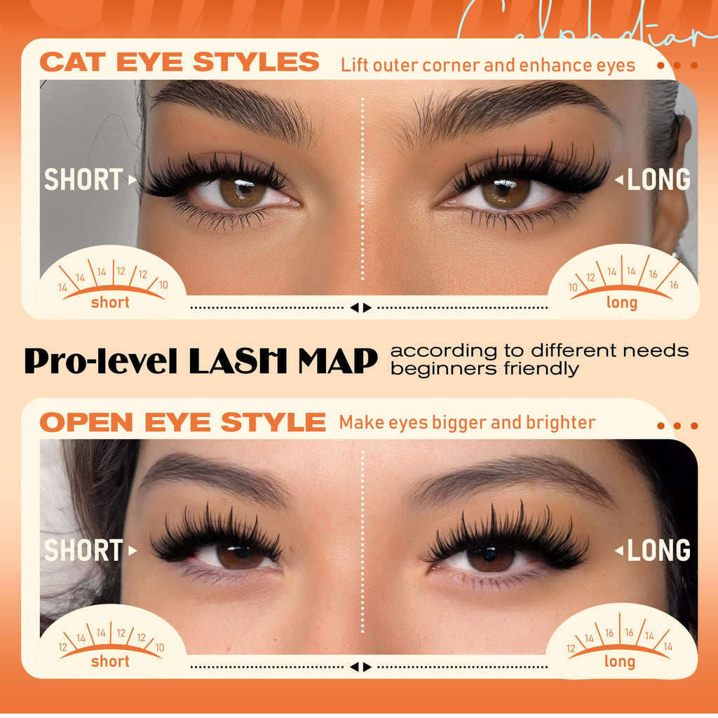 Calphdiar Manga Lash Clusters – Wispy, Spiky Volume Lashes (10-16mm)