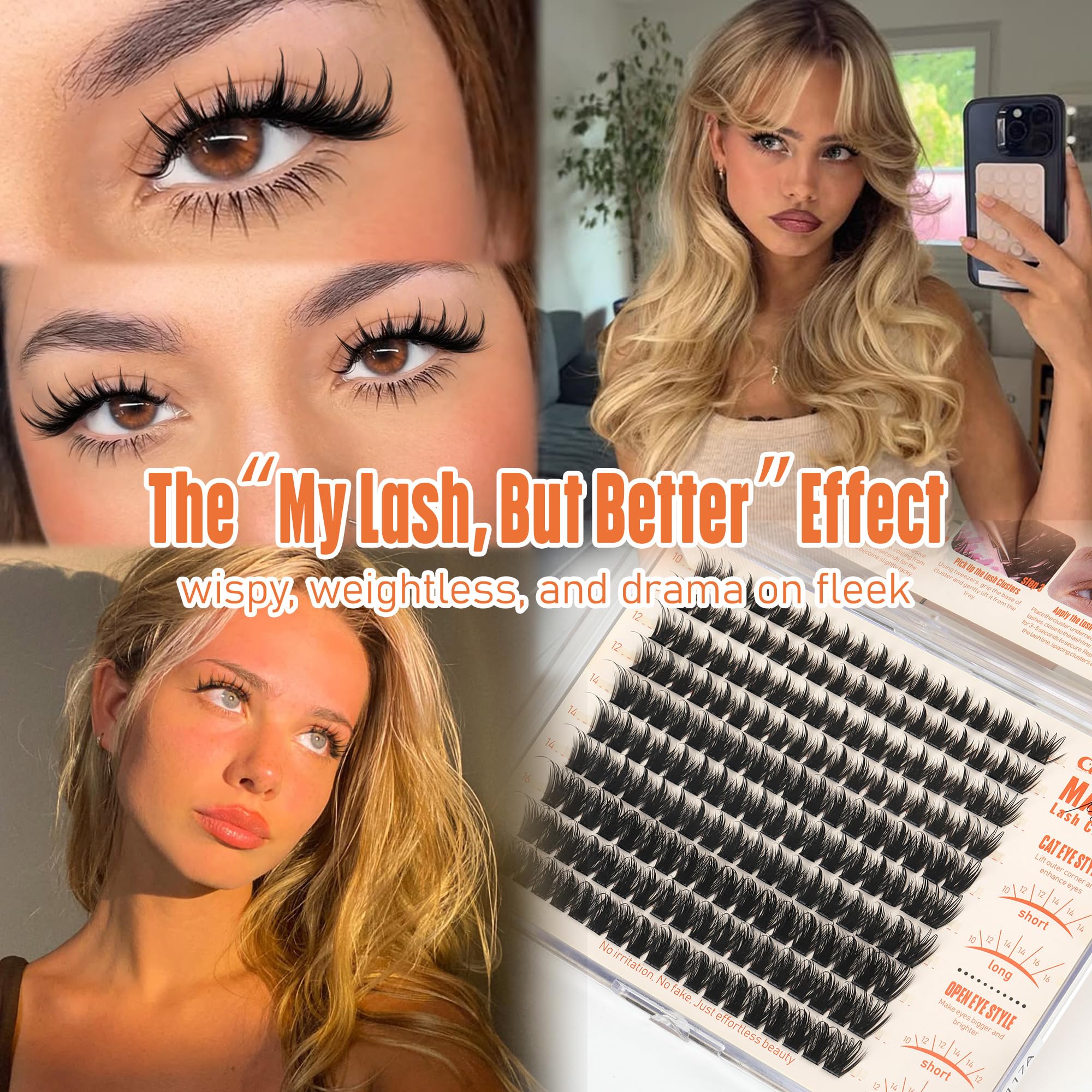 Calphdiar Manga Lash Clusters – Natural Spiky Eyelash Extensions for Cat Eye & Open Eye Looks