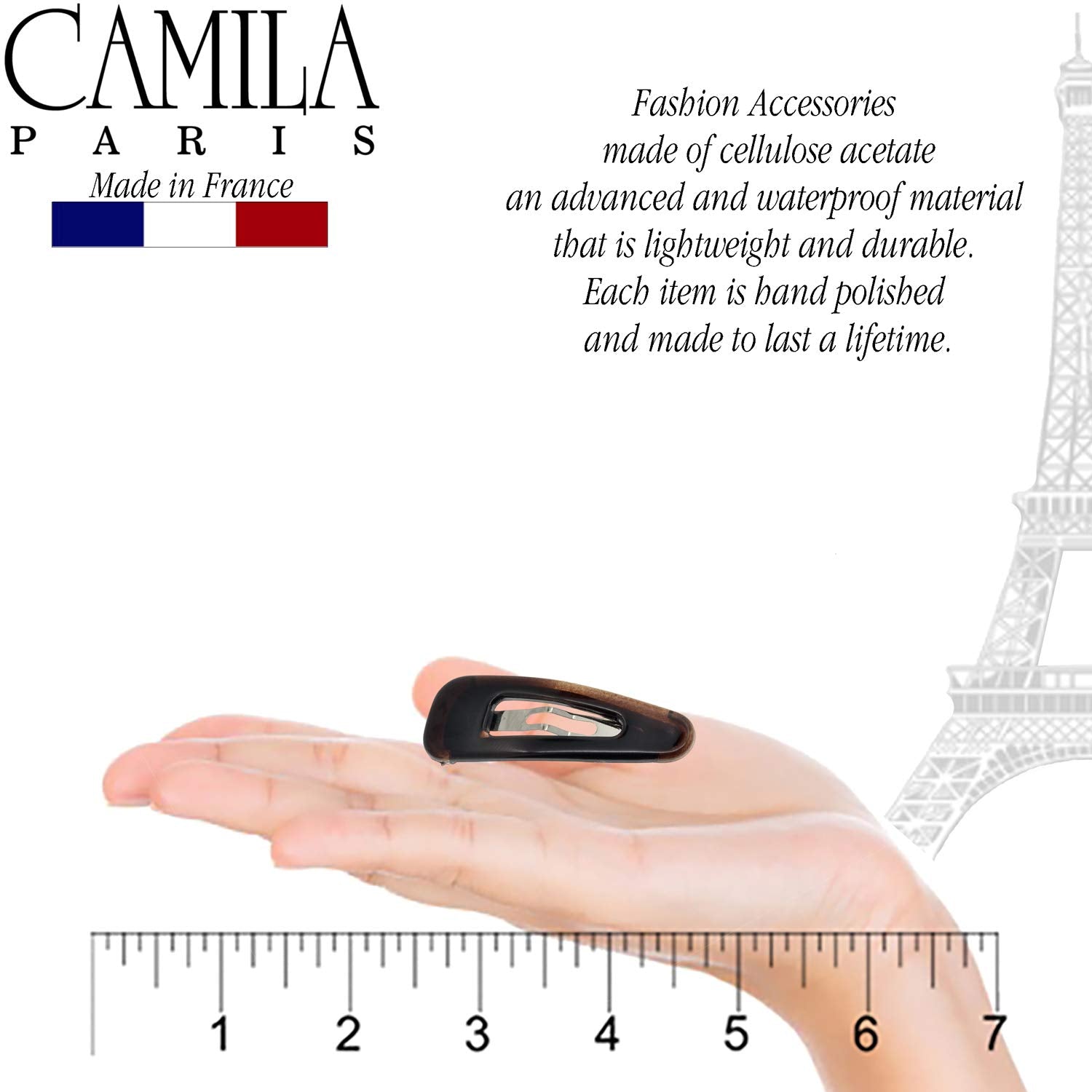 Camila Paris AD86/2 French Hair Barrette Clips – Strong Hold, No Slip, Made in France