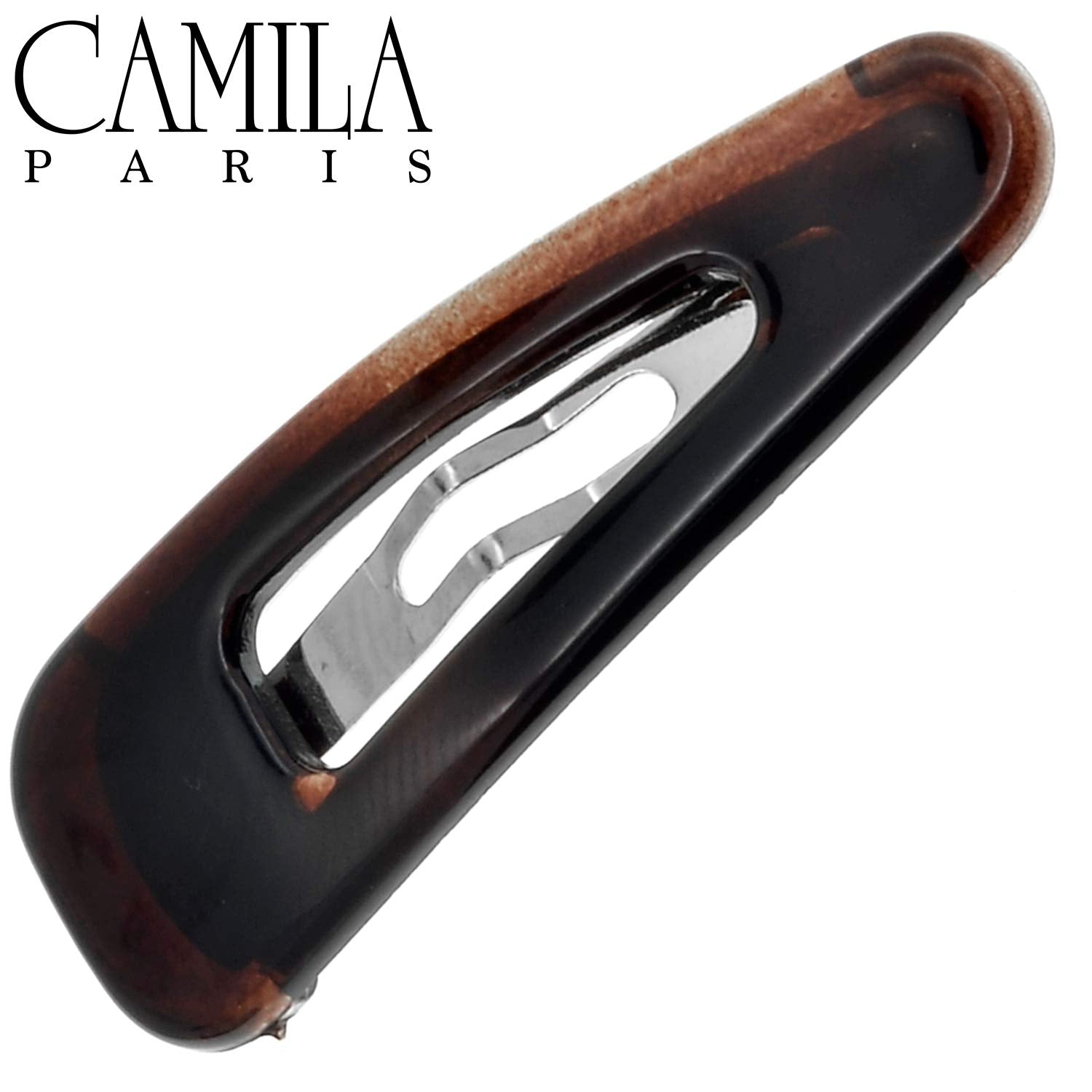 Camila Paris AD89/2 French Hair Barrettes – 3-Inch Tortoise Clips, Strong Hold, Made in France