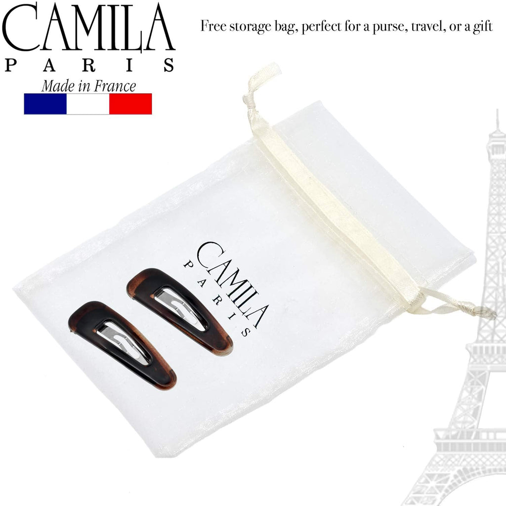 Camila Paris AD89/2 French Hair Barrettes – 3-Inch Tortoise Clips, Strong Hold, Made in France