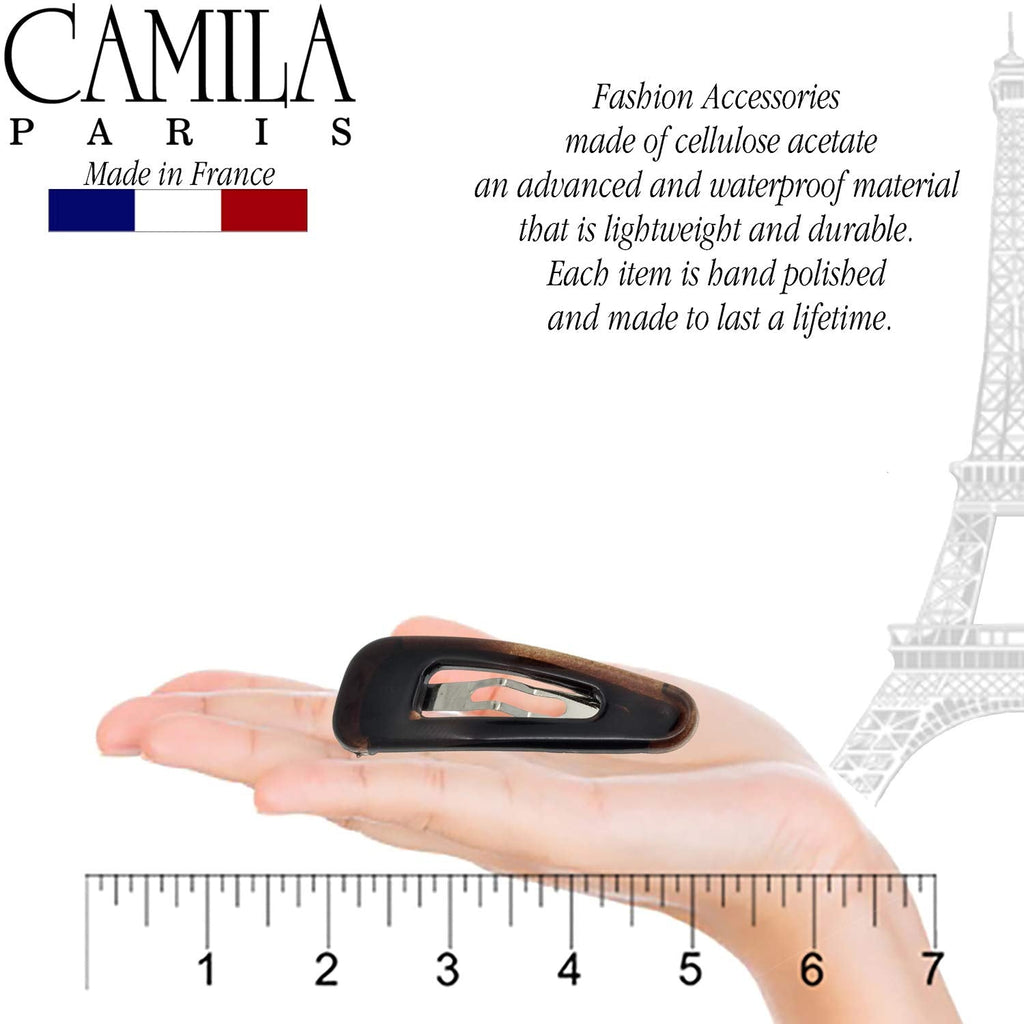 Camila Paris AD89/2 French Hair Barrettes – 3-Inch Tortoise Clips, Strong Hold, Made in France