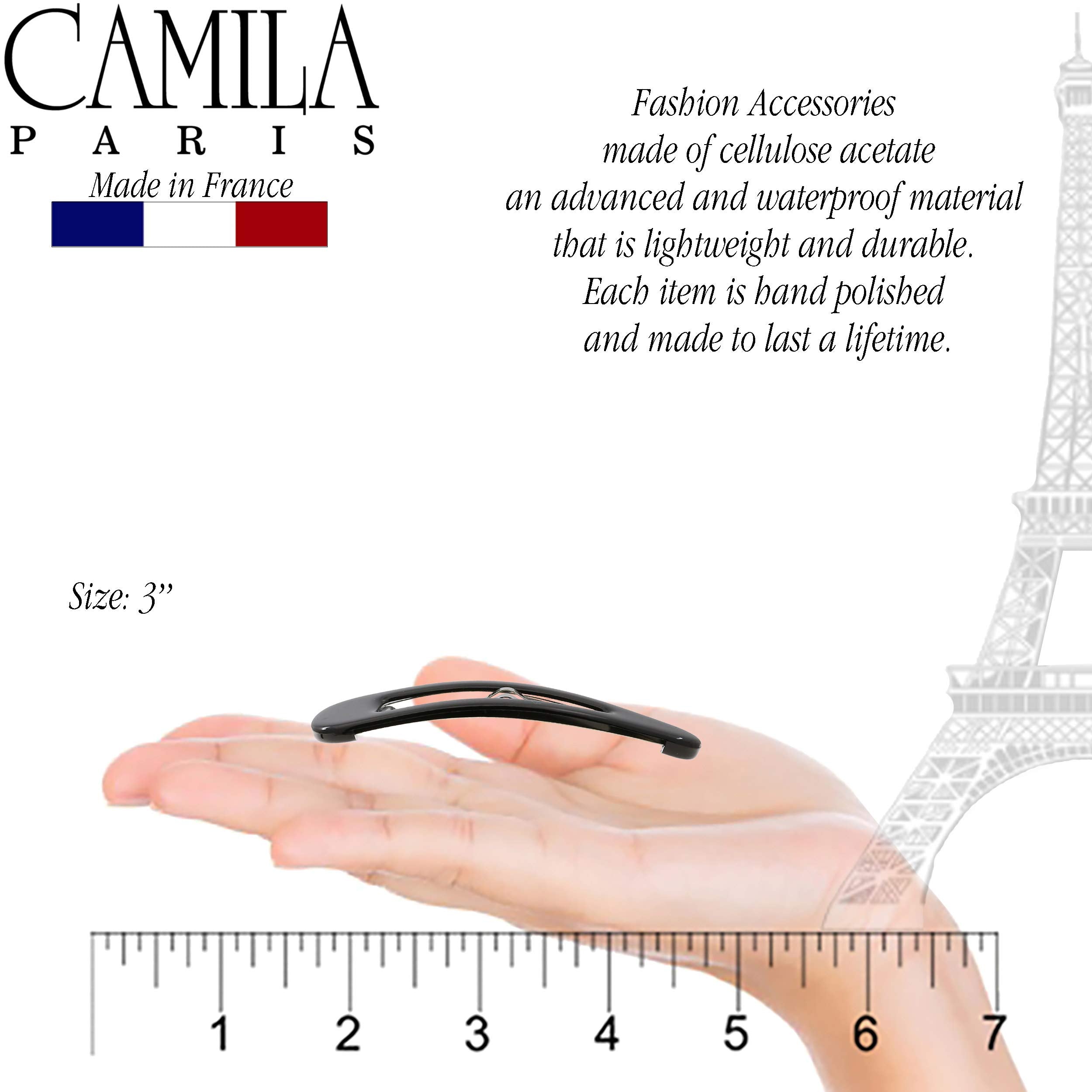 Camila Paris AD90/2 French Hair Barrettes – Strong Hold, No Slip, Made in France