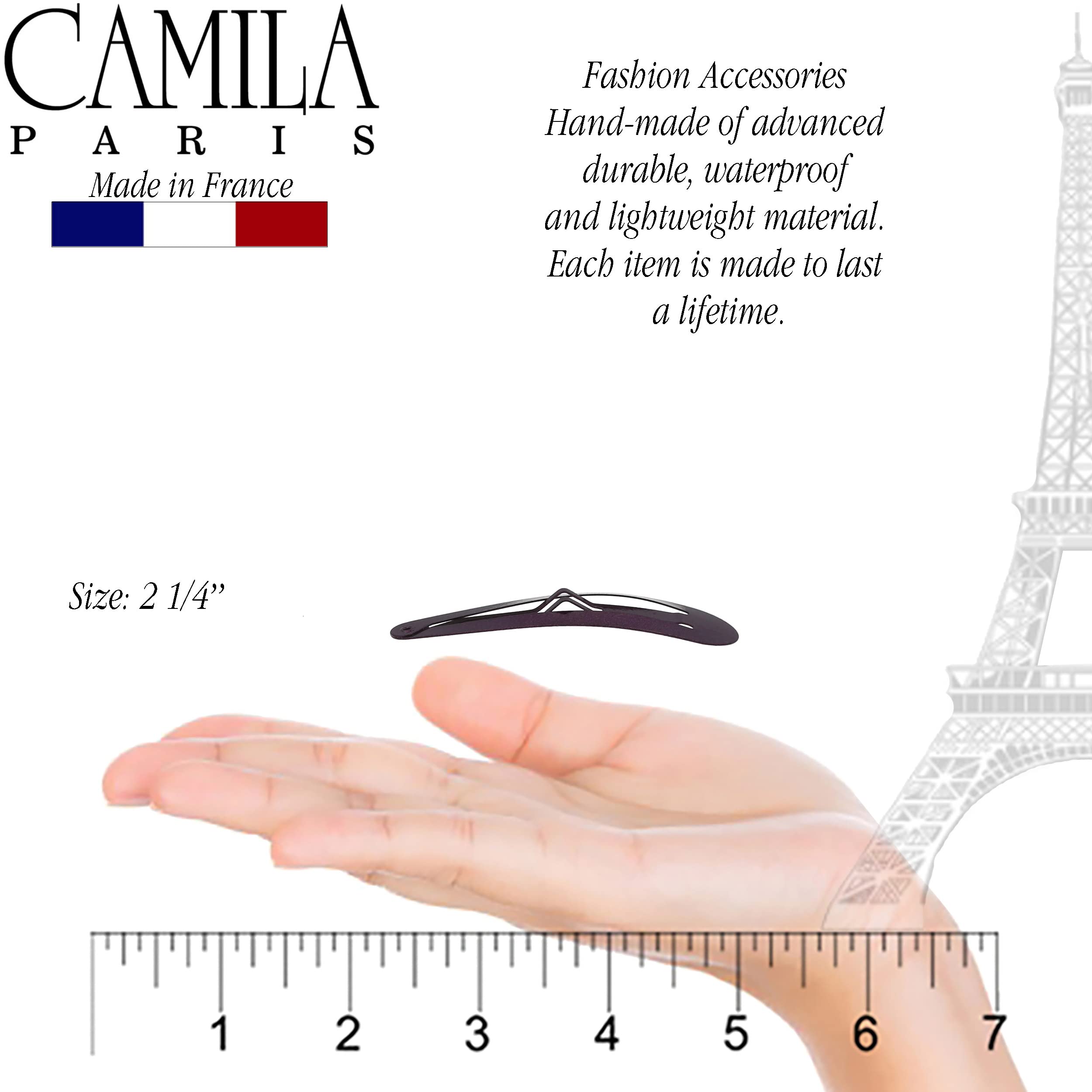 Camila Paris CP1330E French Hair Barrettes – Strong Hold Snap Clips, Made in France