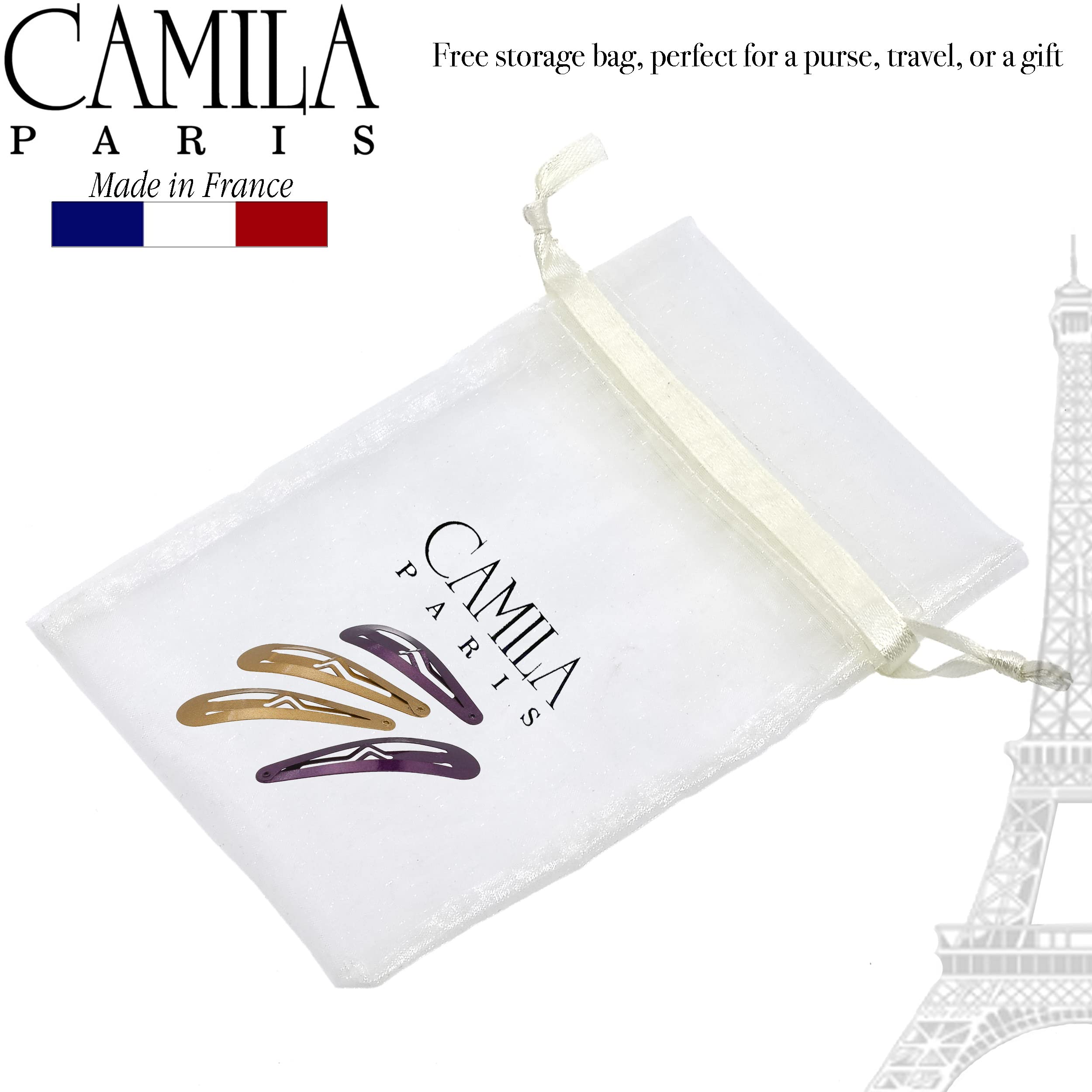 Camila Paris CP1330E French Hair Barrettes – Strong Hold Snap Clips, Made in France