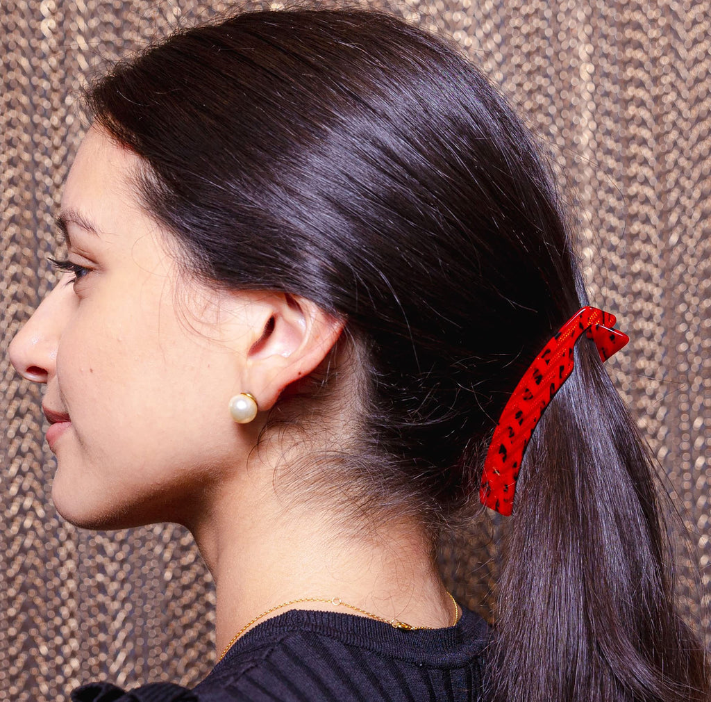 Camila Paris CP2510 4-Inch Banana Clip – Handmade Victory Red Hair Accessory