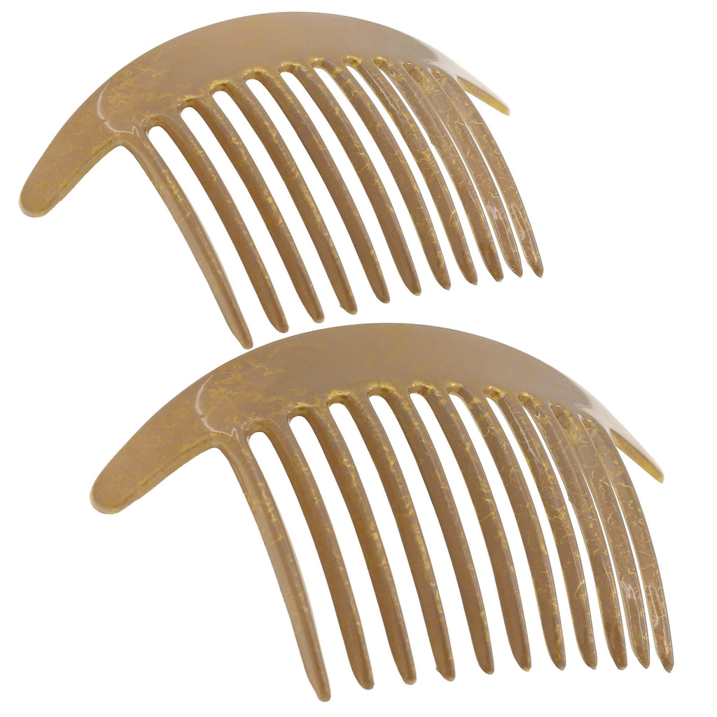 Camila Paris CP2941 French Hair Side Combs – Beige Pearl Interlocking Clips for Elegant Updos | Made in France