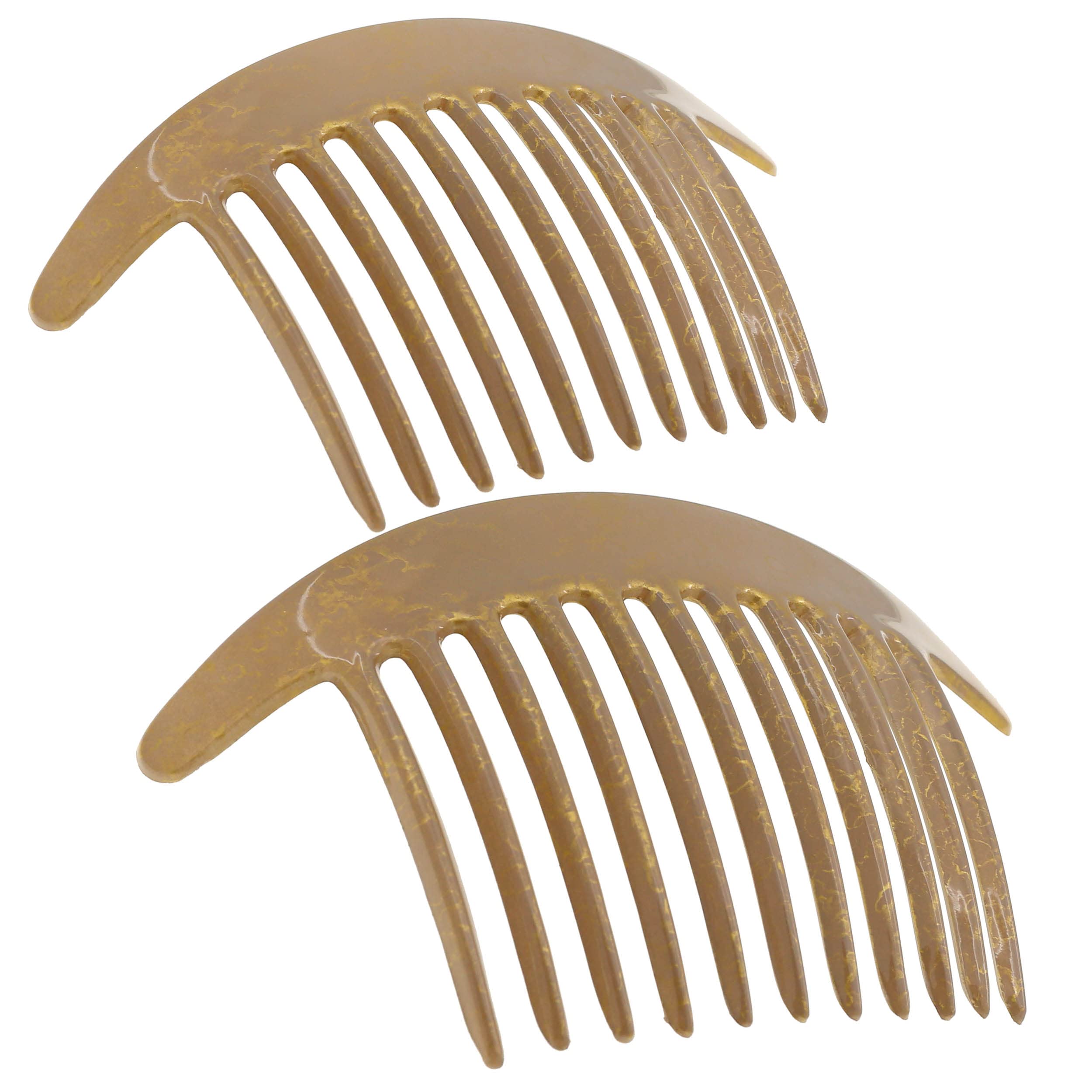 Camila Paris CP2941 French Hair Side Combs – Beige Pearl Interlocking Clips for Elegant Updos | Made in France