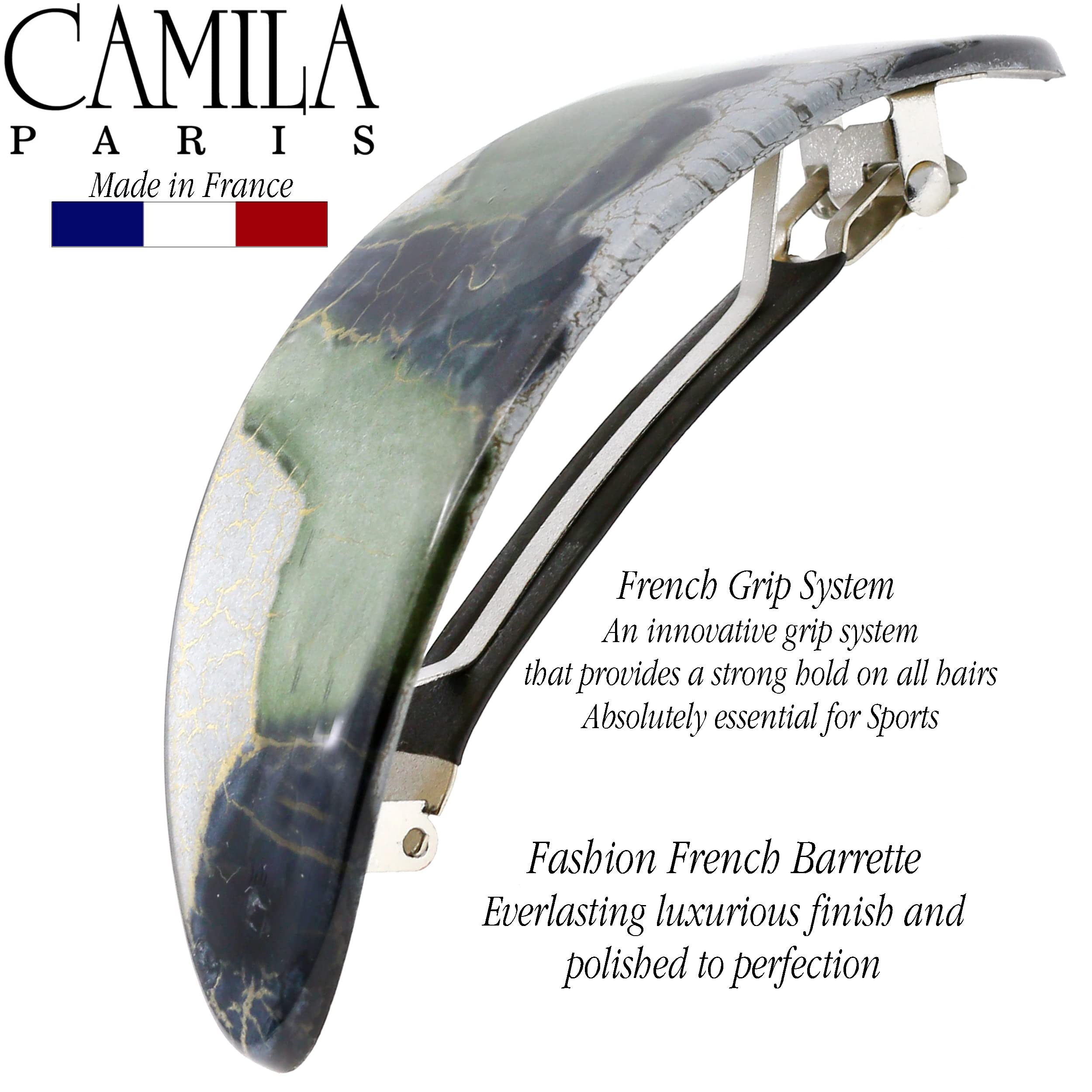 Camila Paris CP3325 French Hair Barrette – Oval Clip for Thick, Curly, Long Hair | Strong Hold, No Slip, Made in France
