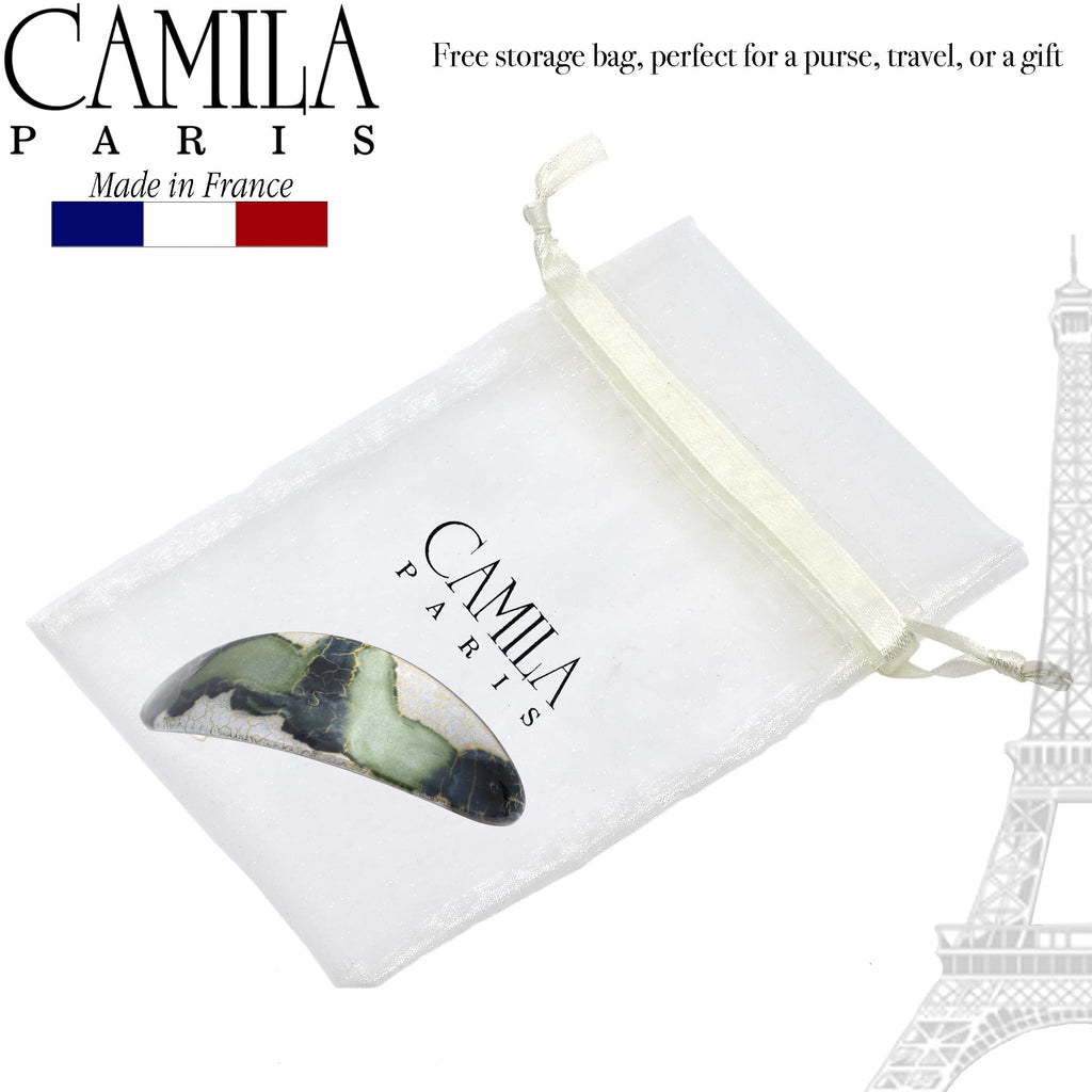 Camila Paris CP3325 French Hair Barrette – Oval Clip for Thick, Curly, Long Hair | Strong Hold, No Slip, Made in France