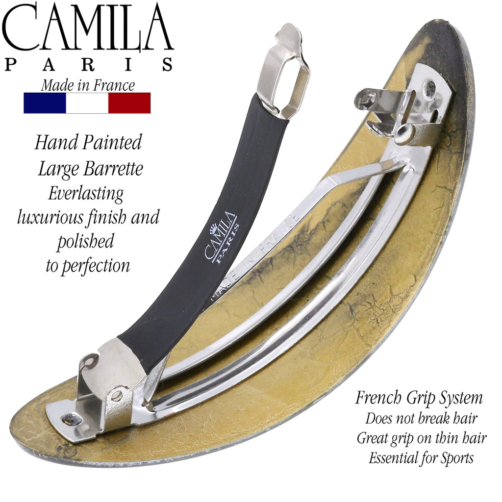 Camila Paris CP3325 French Hair Barrette – Oval Clip for Thick, Curly, Long Hair | Strong Hold, No Slip, Made in France