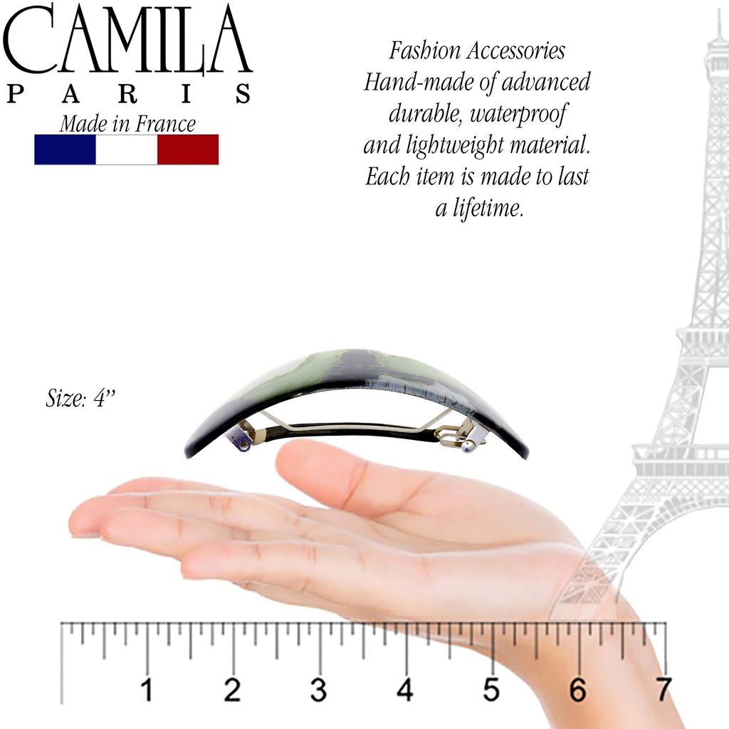 Camila Paris CP3325 French Hair Barrette – Oval Clip for Thick, Curly, Long Hair | Strong Hold, No Slip, Made in France